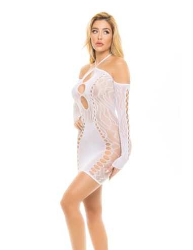 VESTIDO ANIMAL INSIDE HALTER BLANCO, OS