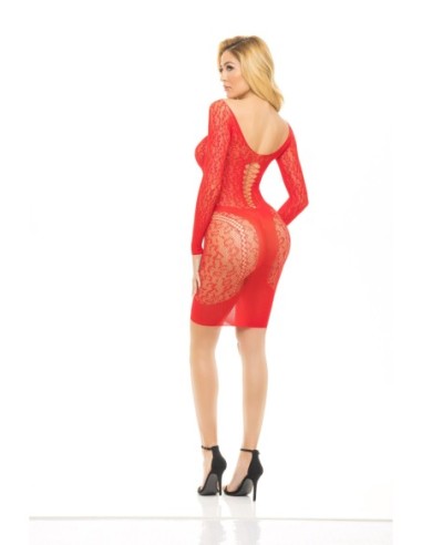 VESTIDO ANIMAL INTERIOR ROJO, OS