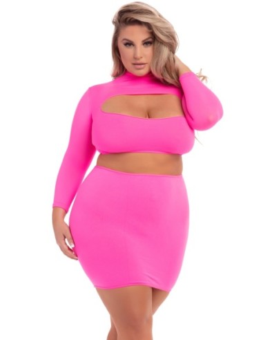 STOP & STARE 2PC CONJUNTO DE FALDA ROSA