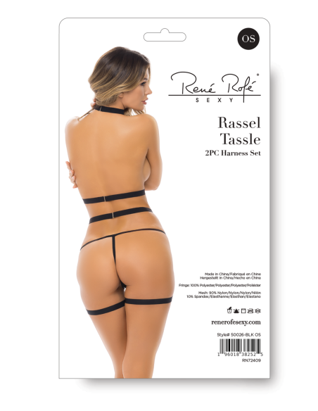 RASSEL TASSLE JUEGO DE ARNÉS 2 PIEZAS NEGRO, OS