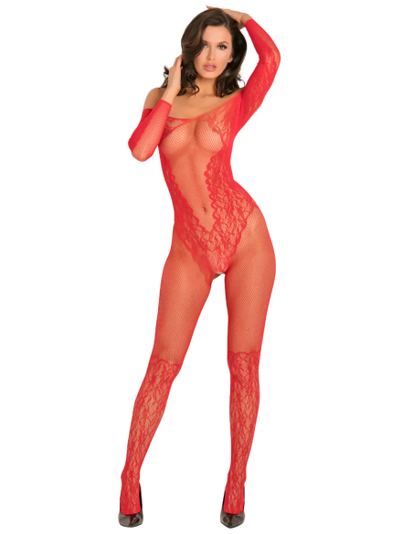 HAZTE DERRETIR BODYSTOCKING ROJO, OS