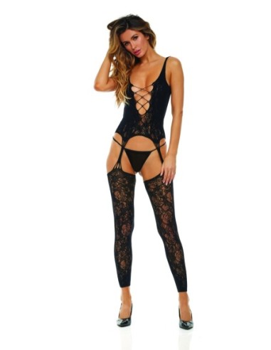 NUNCA SE CONFORME BODYSTOCKING NEGRO, OS