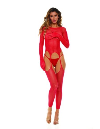 TRÁELO SOBRE BLING BODYSTOCKING ROJO, OS