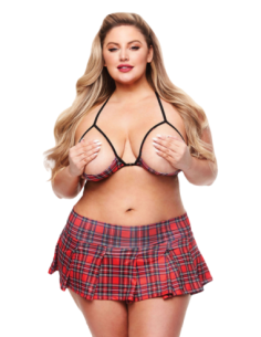 CONJUNTO FALDA COLEGIALA SHOW ME 2 PIEZAS, TALLA GRANDE 2