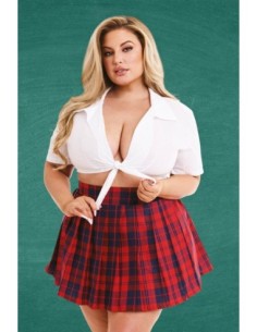 DISFRAZ DE COLEGIALA MAESTRA MASCOTA 2 PIEZAS, TALLA QUEEN 2