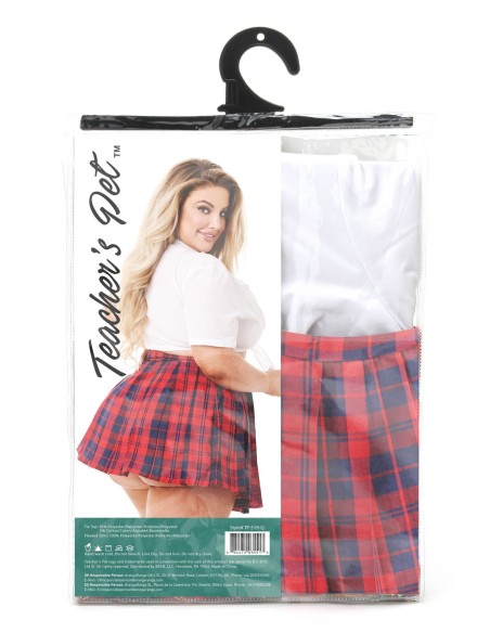 DISFRAZ DE COLEGIALA MAESTRA MASCOTA 2 PIEZAS, TALLA QUEEN