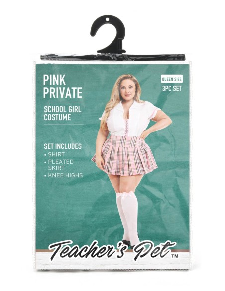 DISFRAZ DE COLEGIALA PRIVADA MAESTRA MASCOTA 2 PIEZAS, TALLA QUEEN