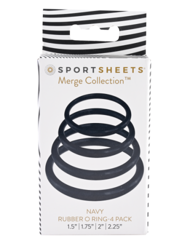 SPORTSHEETS NAVY O RING PAQUETE DE 4