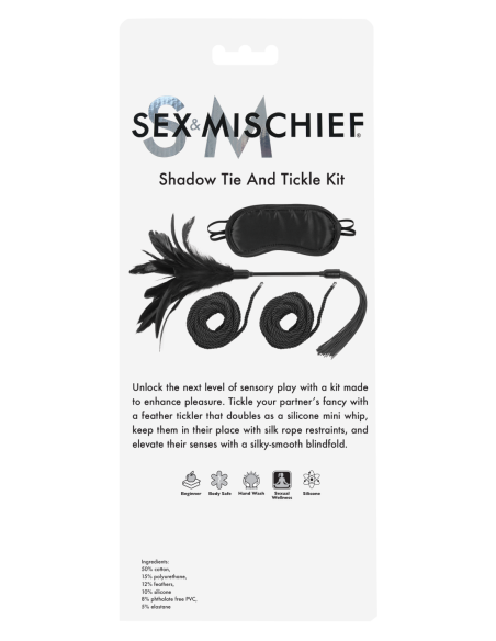 KIT DE CORBATA Y COSQUILLAS SHADOW SPORTSHEETS NEGRO
