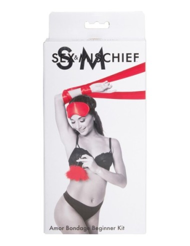 SPORTSHEETS SM AMOR BONDAGE KIT PRINCIPIANTE ROJO