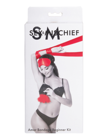SPORTSHEETS SM AMOR BONDAGE KIT PRINCIPIANTE ROJO