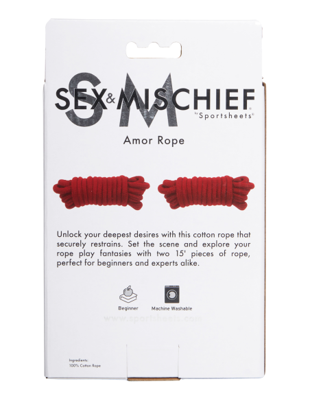 SPORTSHEETS SM AMOR CUERDA ROJO