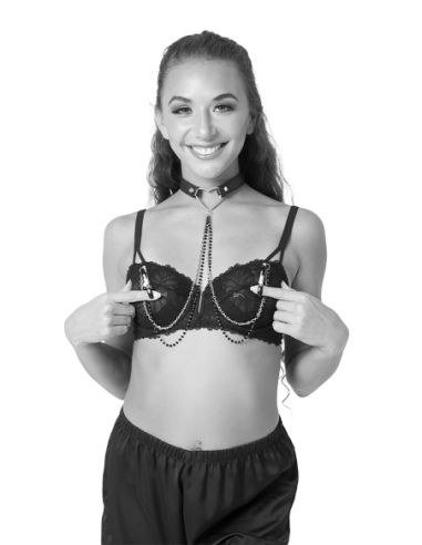 SPORTSHEETS SM AMOR COLLAR CON PINZAS PARA PEZONES