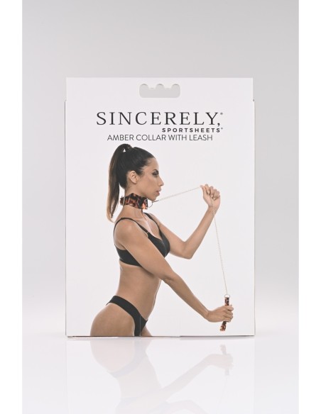 SPORTSHEETS AMBAR COLLAR Y CORREA ANIMAL
