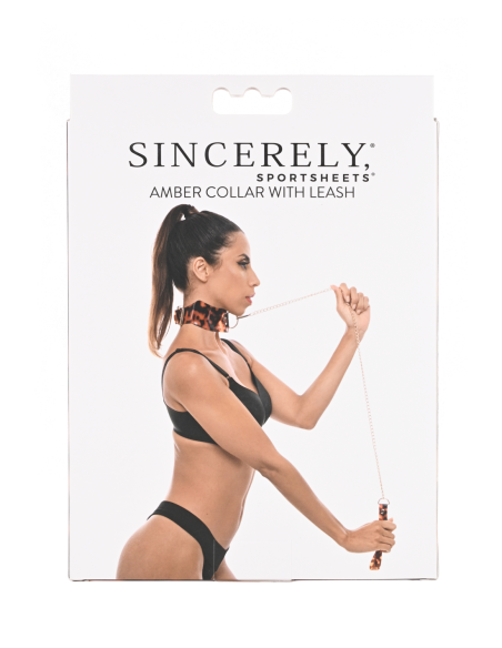SPORTSHEETS AMBAR COLLAR Y CORREA ANIMAL