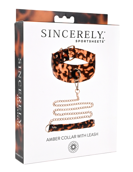 SPORTSHEETS AMBAR COLLAR Y CORREA ANIMAL