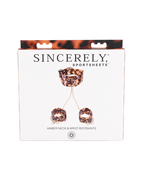 SPORTSHEETS AMBAR SUJETADOR DE CUELLO Y MUÑECAS ANIMAL