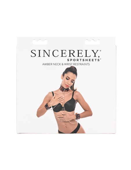 SPORTSHEETS AMBAR SUJETADOR DE CUELLO Y MUÑECAS ANIMAL