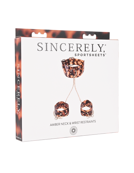 SPORTSHEETS AMBAR SUJETADOR DE CUELLO Y MUÑECAS ANIMAL