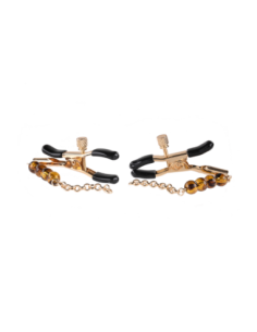 SPORTSHEETS PINZAS PARA PEZONES CON CUENTAS ÁMBAR 2