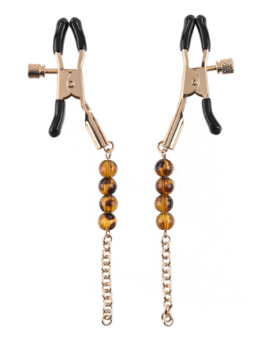 SPORTSHEETS PINZAS PARA PEZONES CON CUENTAS ÁMBAR