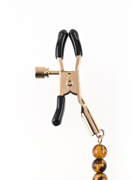 SPORTSHEETS PINZAS PARA PEZONES CON CUENTAS ÁMBAR