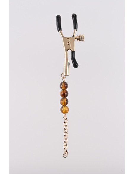 SPORTSHEETS PINZAS PARA PEZONES CON CUENTAS ÁMBAR