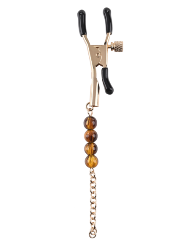 SPORTSHEETS PINZAS PARA PEZONES CON CUENTAS ÁMBAR