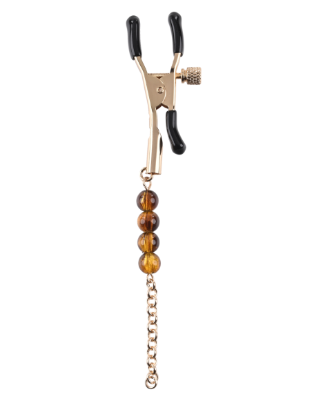 SPORTSHEETS PINZAS PARA PEZONES CON CUENTAS ÁMBAR