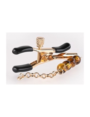 SPORTSHEETS PINZAS PARA PEZONES CON CUENTAS ÁMBAR