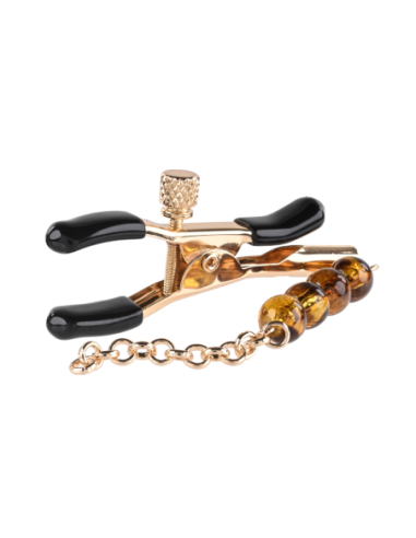 SPORTSHEETS PINZAS PARA PEZONES CON CUENTAS ÁMBAR