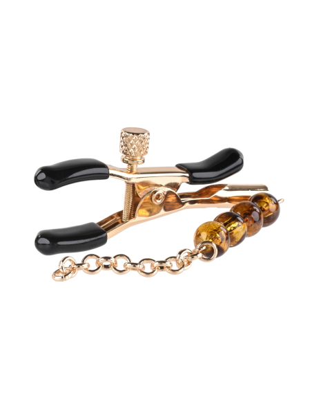 SPORTSHEETS PINZAS PARA PEZONES CON CUENTAS ÁMBAR