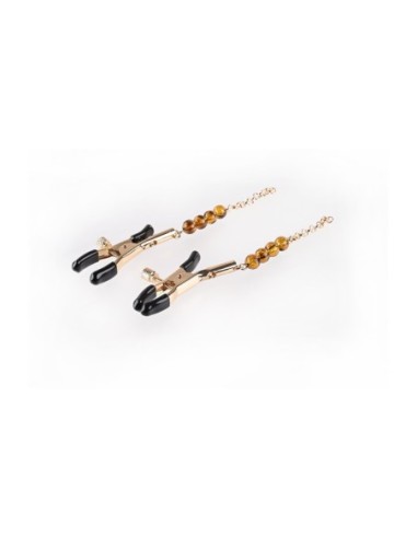 SPORTSHEETS PINZAS PARA PEZONES CON CUENTAS ÁMBAR