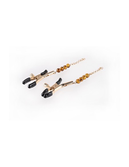 SPORTSHEETS PINZAS PARA PEZONES CON CUENTAS ÁMBAR