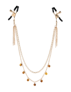 SPORTSHEETS PINZAS PARA PEZONES CON CADENA ÁMBAR 2