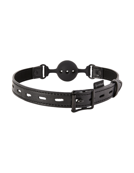 SPORTSHEETS SAFFRON MORDAZA DE BOLA TRANSPIRABLE NEGRO