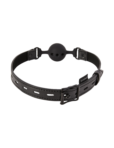 SPORTSHEETS SAFFRON MORDAZA DE BOLA TRANSPIRABLE NEGRO