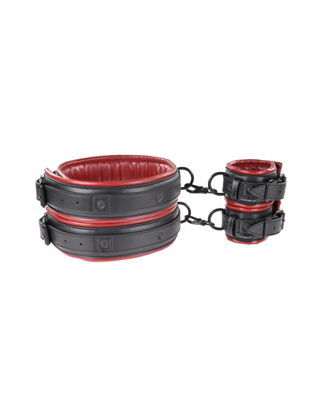 SPORTSHEETS SAFFRON CONJUNTO DE MUÑEQUERAS Y MUSLOS NEGRO