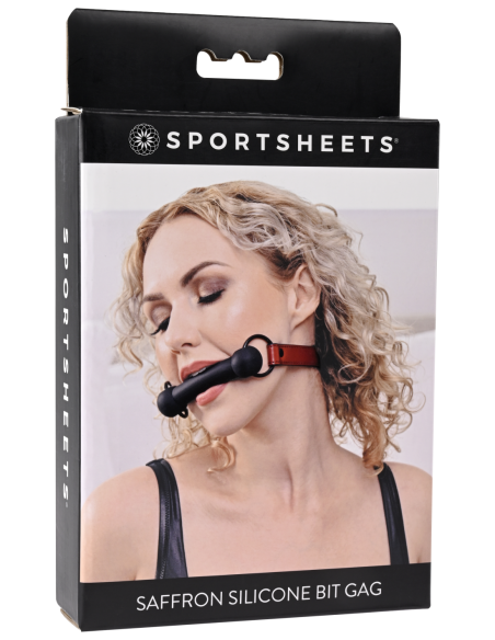 MORDAZA SPORTSHEETS SAFFRON SILICONA NEGRO