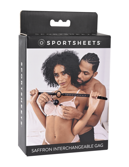 SPORTSHEETS SAFFRON MORDAZA INTERCAMBIABLE NEGRO