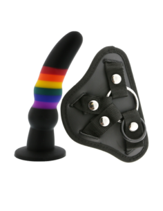 CORREA DE AMOR COLORIDA SOBRE DILDO SÓLIDO