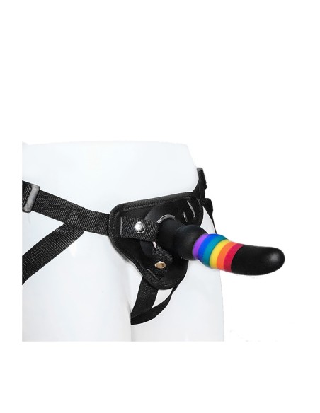 CORREA DE AMOR COLORIDA SOBRE DILDO SÓLIDO