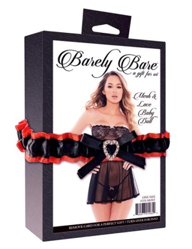 MUÑECA BABY DOLL DE MALLA Y ENCAJE BARELY BARE...