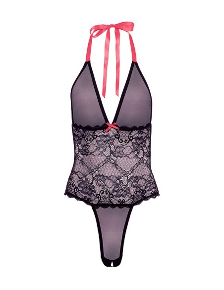 PELUCHE DE MALLA Y ENCAJE EN V BARELY BARE, OS