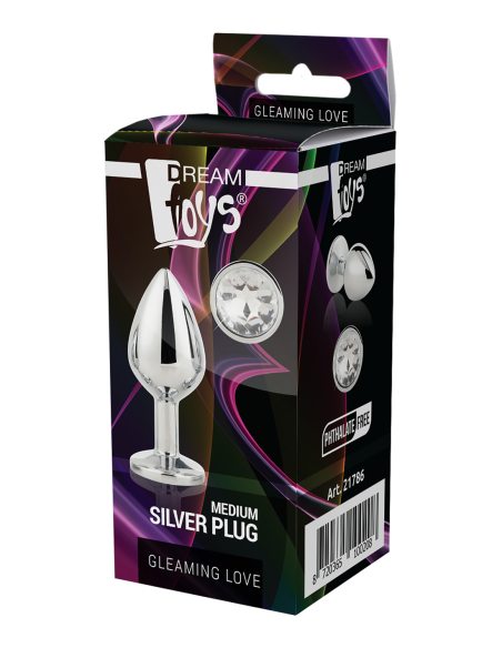 PLUG MEDIANO PLATA BRILLANTE AMOR