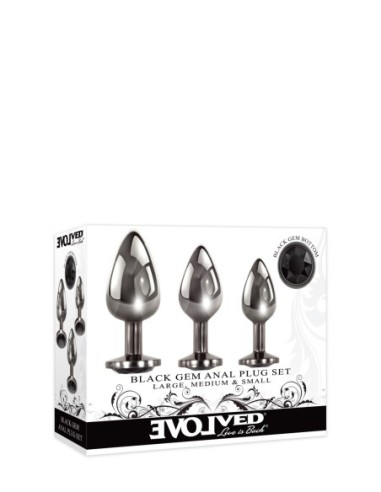 SET DE PLUG ANAL GEM NEGRO EVOLUCIONADO