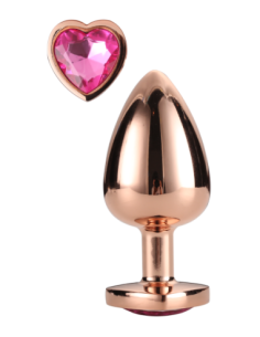 PLUG MEDIANO BRILLANTE AMOR ORO ROSA