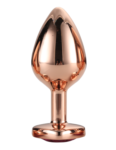 PLUG MEDIANO BRILLANTE AMOR ORO ROSA