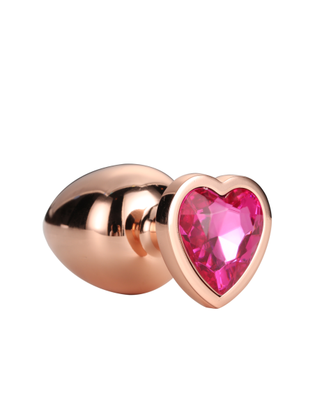 PLUG MEDIANO BRILLANTE AMOR ORO ROSA