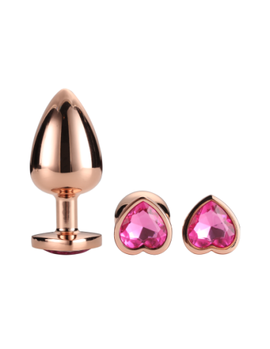 SET DE TAPONES BRILLANTES LOVE ORO ROSA